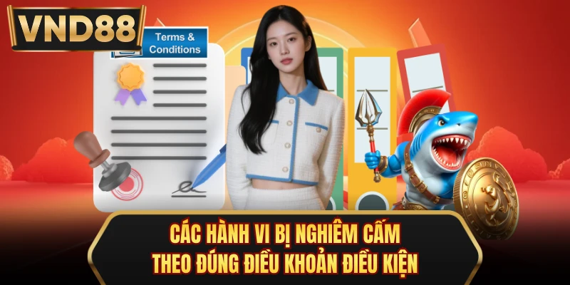 Các hành vi bị nghiêm cấm theo đúng điều khoản điều kiện